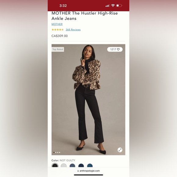 MOTHER The Hustler High-Rise Ankle Jeans US27 Black Denim TOP RATED Bootcut NWT - Picture 6 of 8